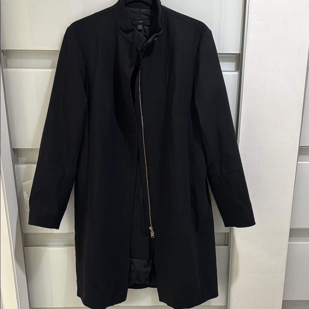 Zara Women's Black Long Coat Size M